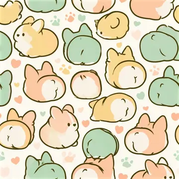 Corgi Butt Cute Seamless Pattern