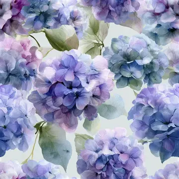 Hydrangea Watercolor Seamless Pattern