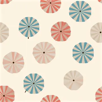 Summer Beach Umbrellas Seamless Pattern