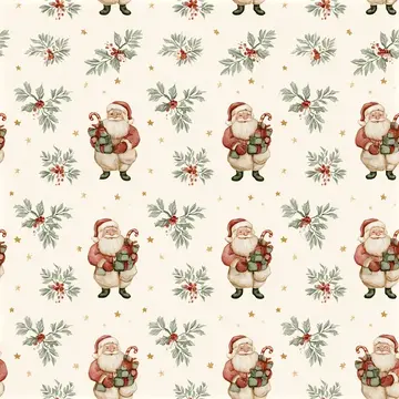 Vintage Santa Claus Seamless Pattern
