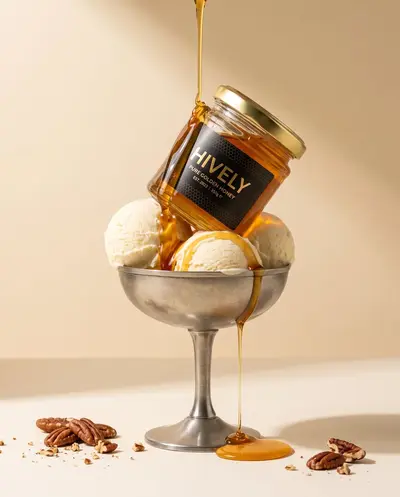 Sundae Drizzle, a product-shot template