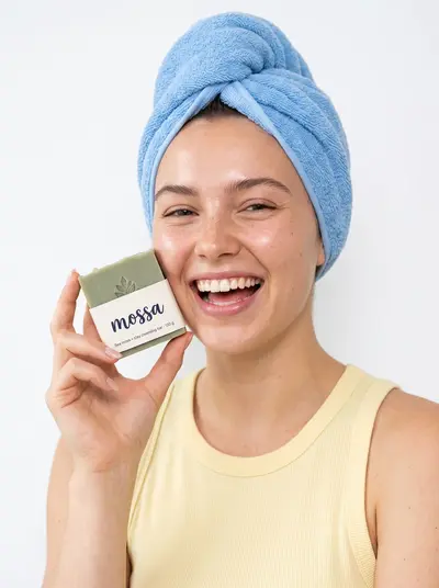 Towel Turban Smile, a product-shot template